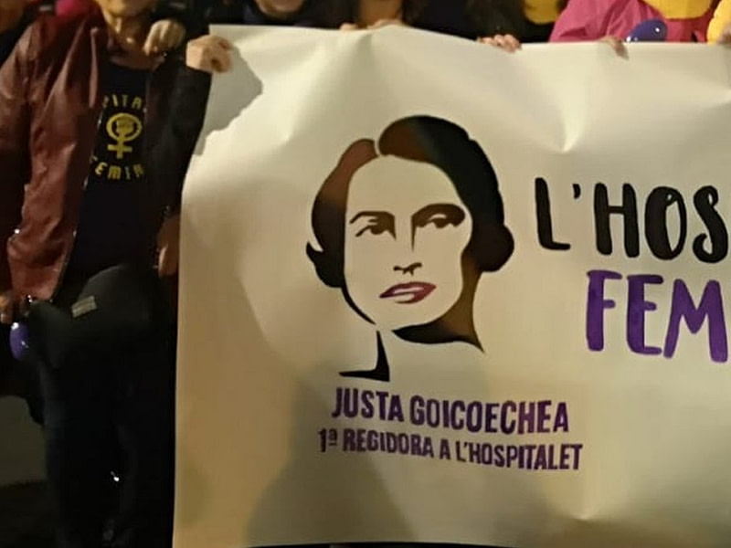 Manifestació pel 8M de 2019 reclamant un L'Hospitalet feminista