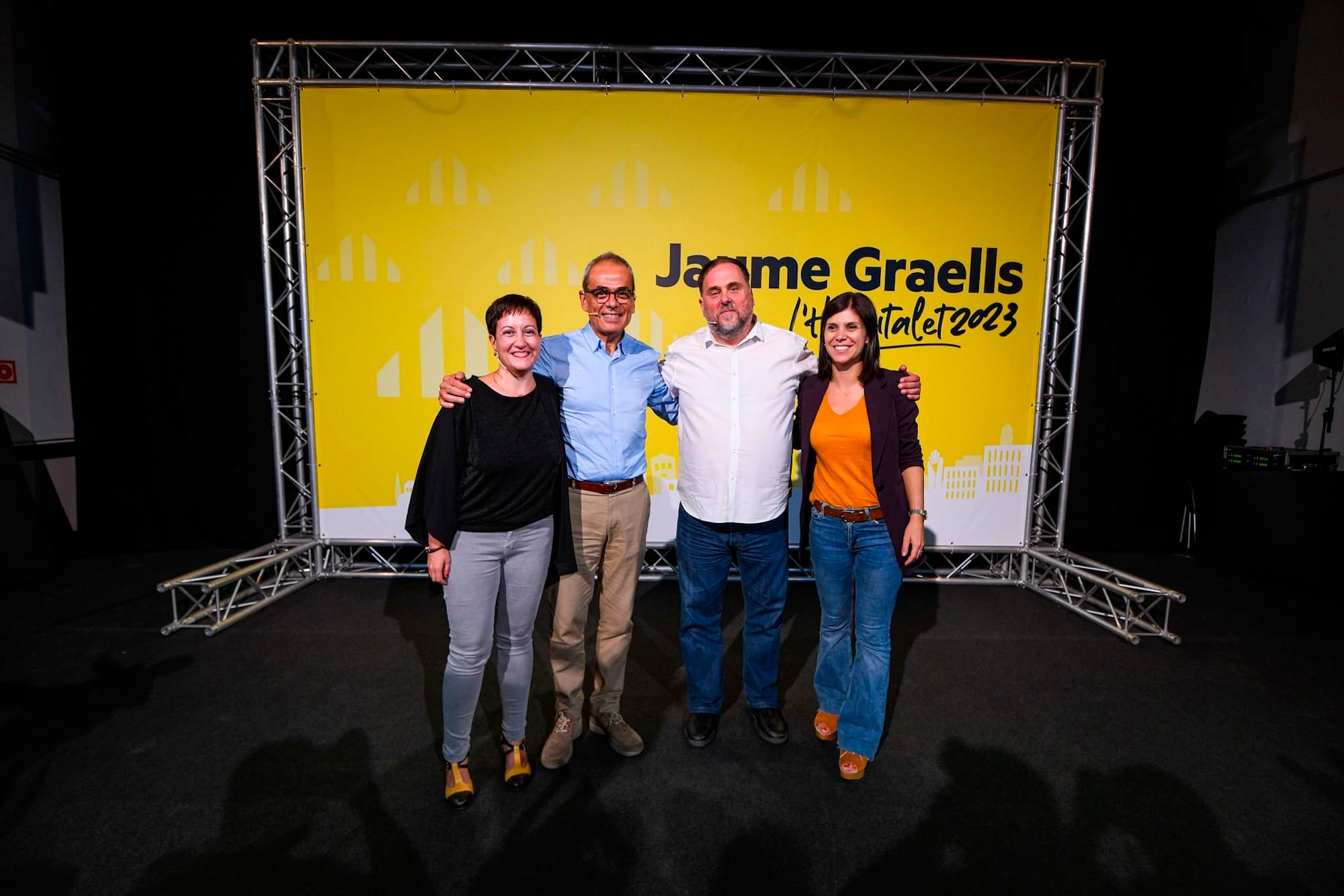 Oriol Junqueras i Marta Vilalta, amb Sílvia Casola, presenten el candidat republicà Jaume Graells