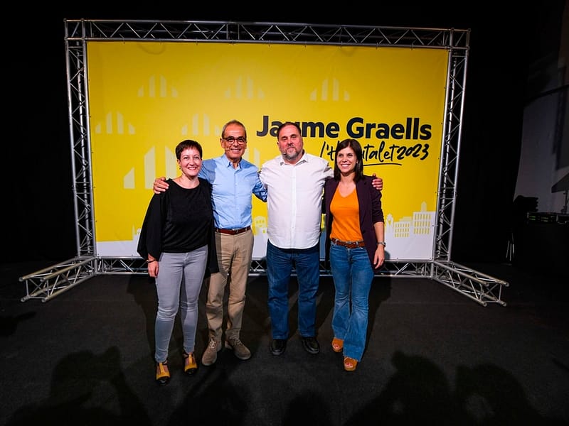 Oriol Junqueras i Marta Vilalta, amb Sílvia Casola, presenten el candidat republicà Jaume Graells